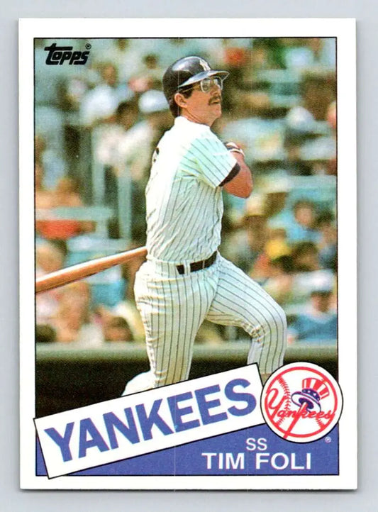 1985 Topps #456 Tim Foli EX Excellent New York Yankees Baseball Card - Baseball Card Single