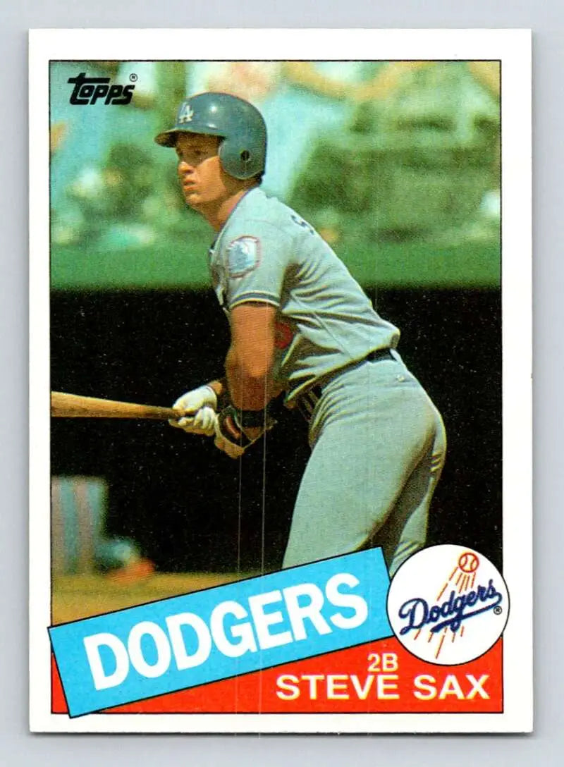 1985 Topps #470 Steve Sax EX Excellent Los Angeles Dodgers Baseball Card - Baseball Card Single