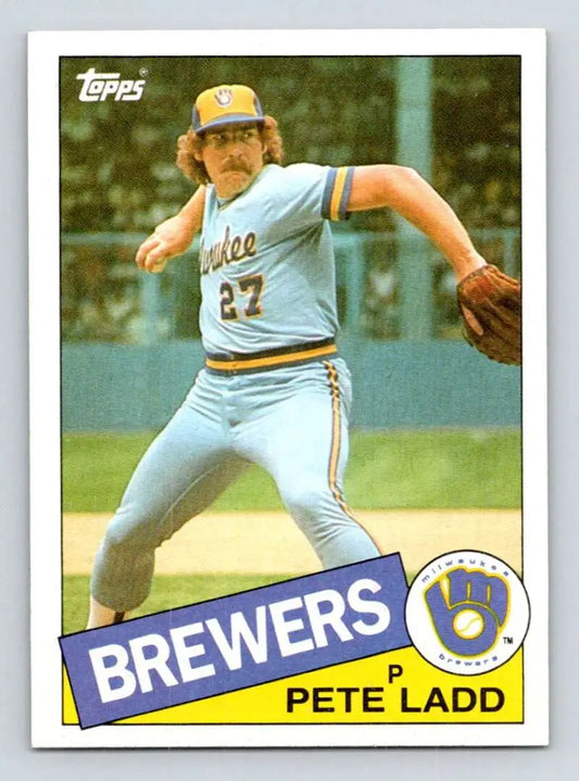 1985 Topps #471 Pete Ladd EX Excellent Milwaukee Brewers Baseball Card - Baseball Card Single
