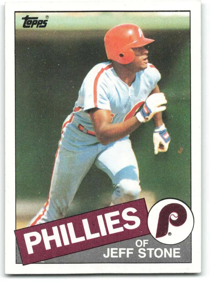 1985 Topps #476 Jeff Stone EX Excellent Philadelphia Phillies Baseball Card - Baseball Card Single