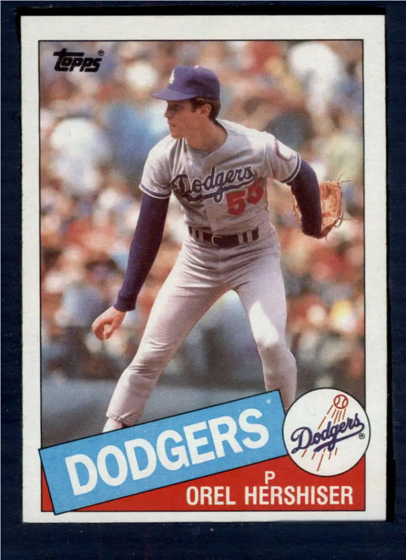 1985 Topps #493 Orel Hershiser EX Excellent RC Rookie Los Angeles Dodgers Baseball Card - Baseball Card Single