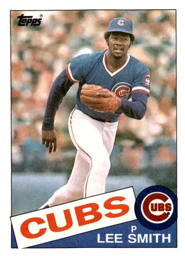 Original gloss Lee Smith baseball card from 1985 Topps #511 featuring Cubs ID 44509