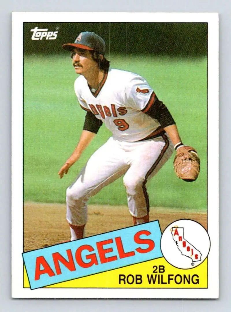 1985 Topps #524 Rob Wilfong EX Excellent California Angels Baseball Card - Baseball Card Single
