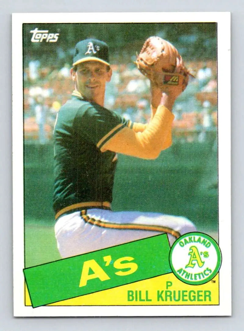 1985 Topps #528 Bill Krueger EX Excellent Oakland Athletics Baseball Card - Baseball Card Single