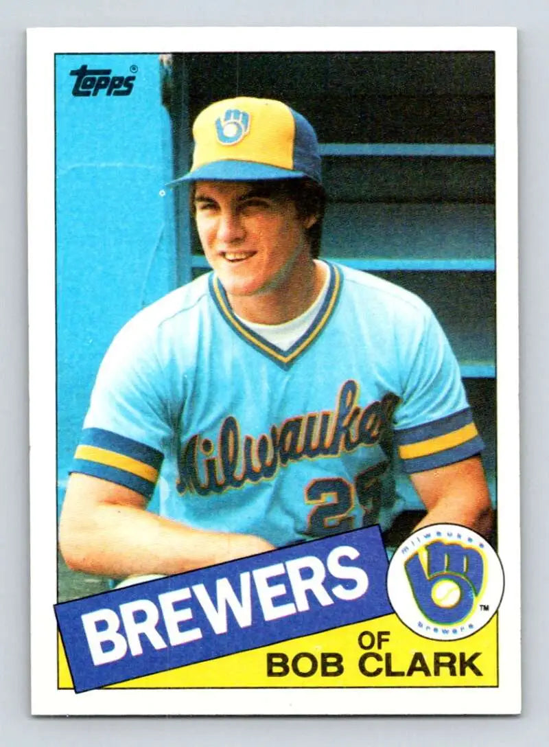 1985 Topps #553 Bobby Clark EX Excellent Milwaukee Brewers Baseball Card - Baseball Card Single