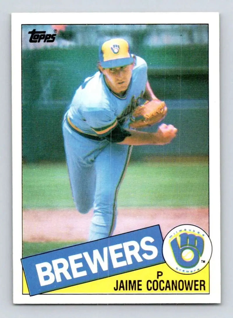 1985 Topps #576 Jaime Cocanower EX Excellent RC Rookie Milwaukee Brewers Baseball Card - Baseball Card Single