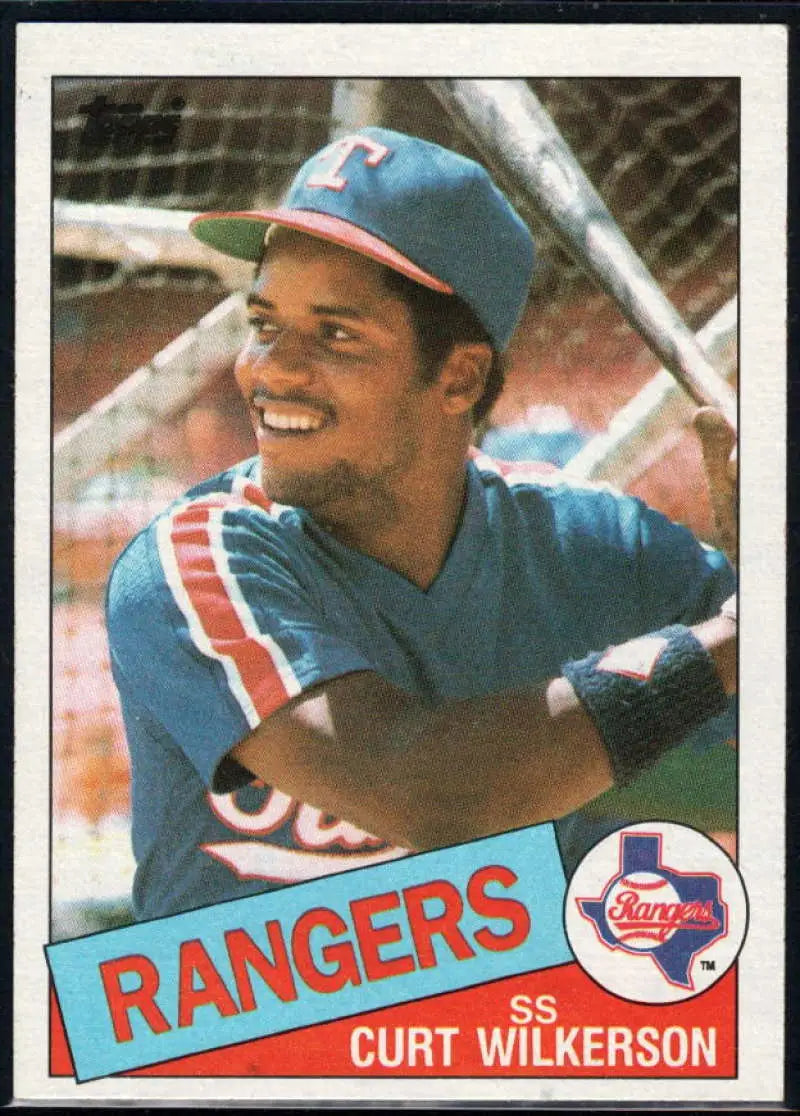 1985 Topps #594 Curtis Wilkerson EX Excellent Texas Rangers Baseball Card - Baseball Card Single