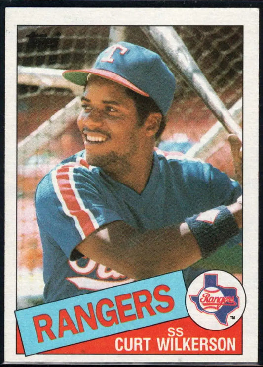 1985 Topps #594 Curtis Wilkerson EX Excellent Texas Rangers Baseball Card - Baseball Card Single