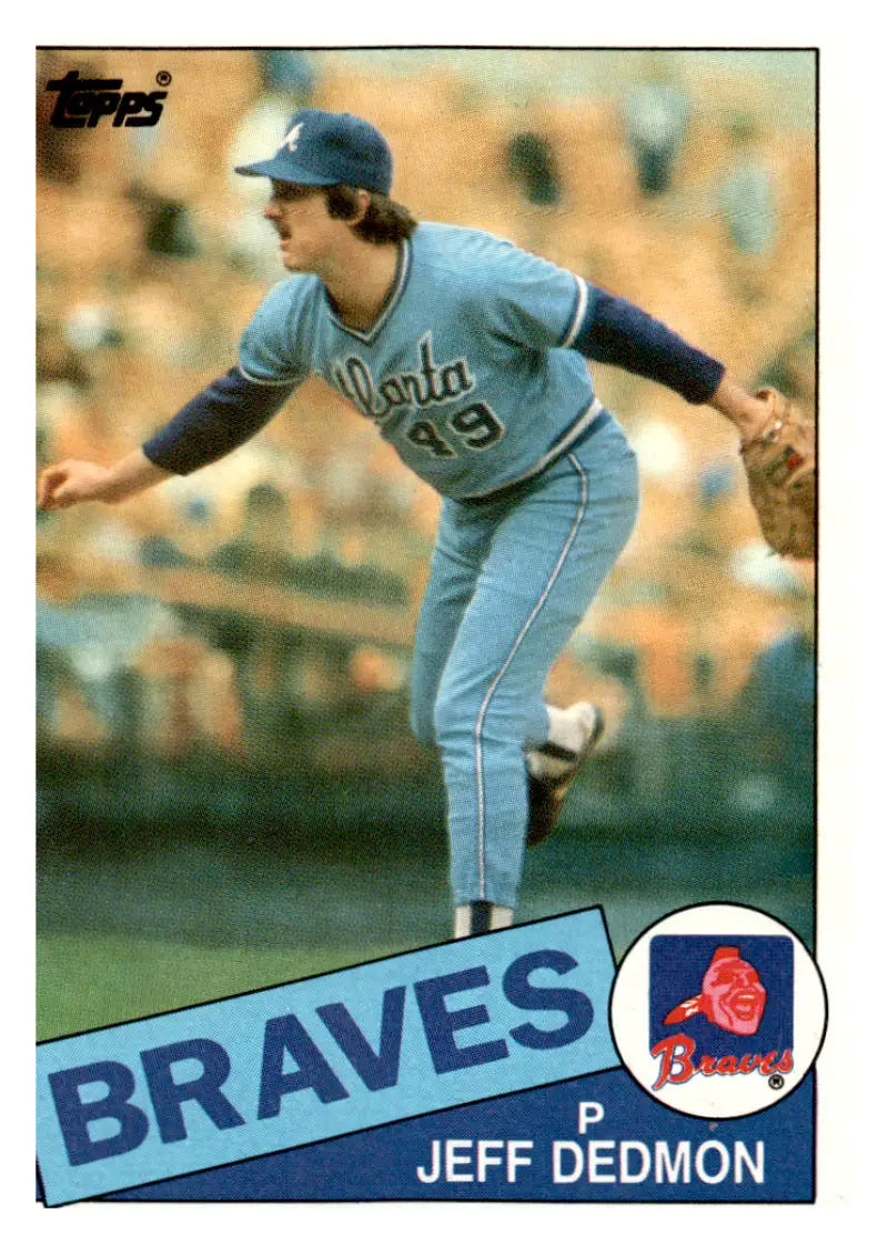 1985 Topps #602 Jeff Dedmon EX Excellent RC Rookie Atlanta Braves Baseball Card - Baseball Card Single