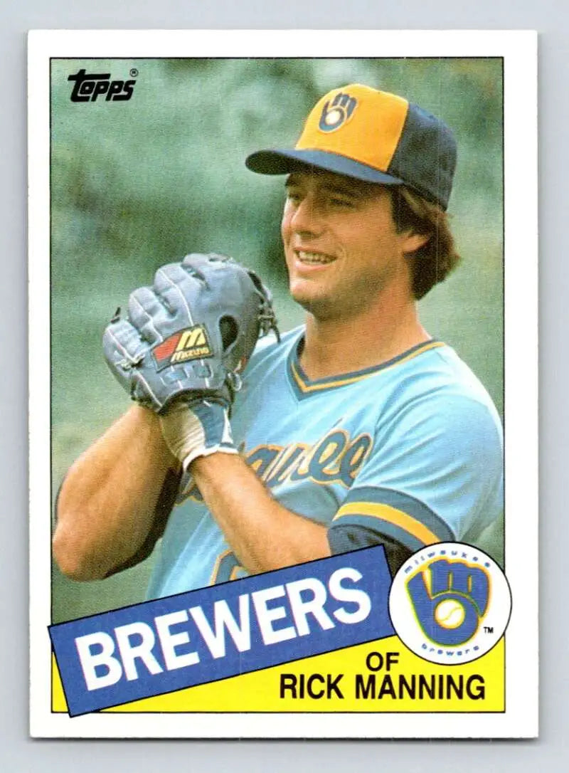 1985 Topps #603 Rick Manning EX Excellent Milwaukee Brewers Baseball Card - Baseball Card Single