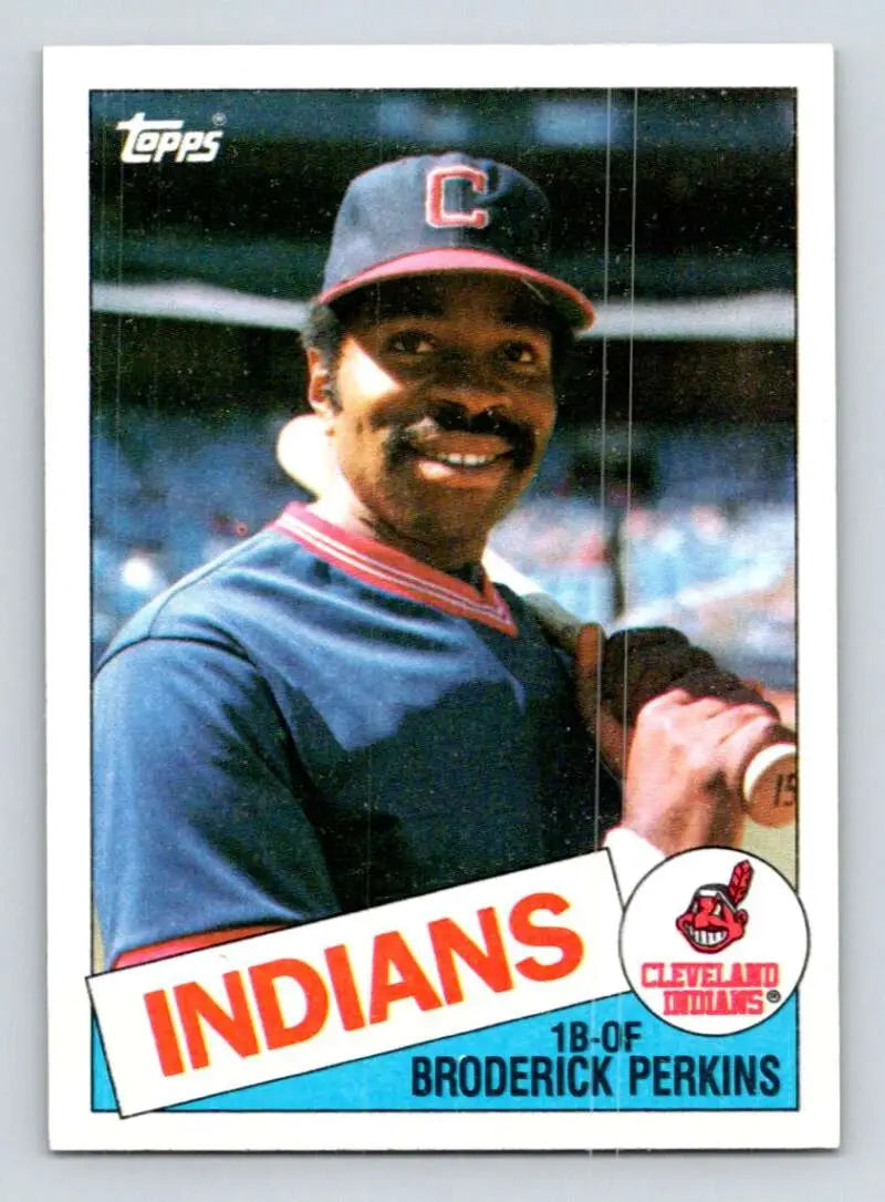 1985 Topps #609 Broderick Perkins EX Excellent Cleveland Indians Baseball Card - Baseball Card Single
