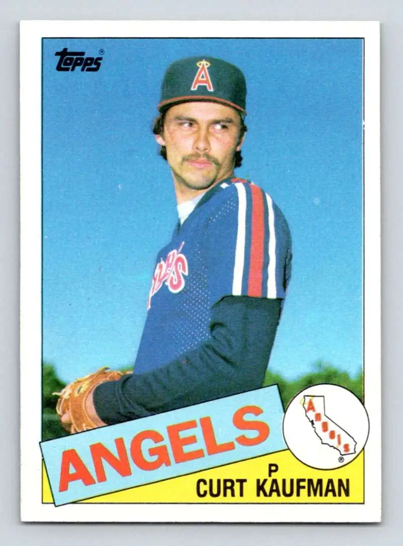 1985 Topps #61 Curt Kaufman EX Excellent RC Rookie California Angels Baseball Card - Baseball Card Single