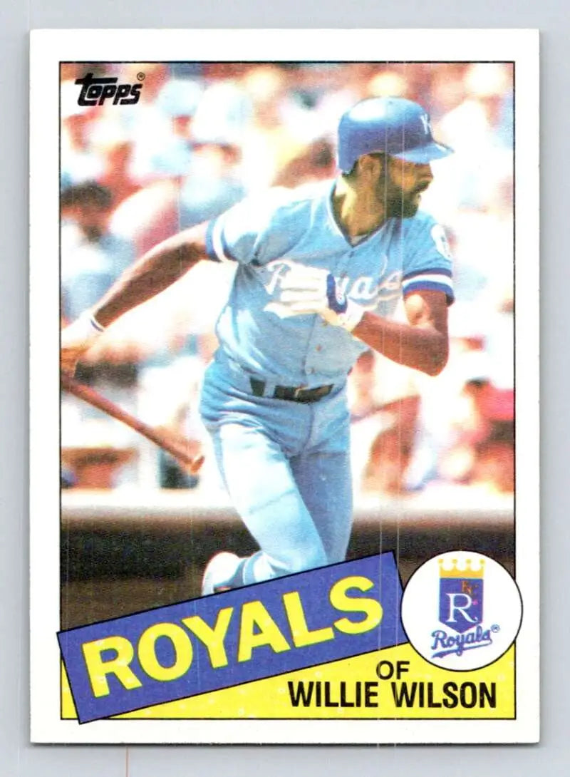 1985 Topps #617 Willie Wilson EX Excellent Kansas City Royals Baseball Card - Baseball Card Single