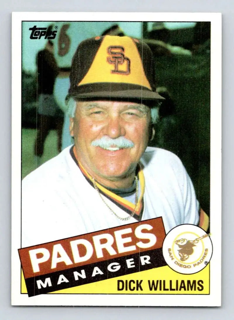 1985 Topps #66 Dick Williams EX Excellent San Diego Padres Baseball Card - Baseball Card Single
