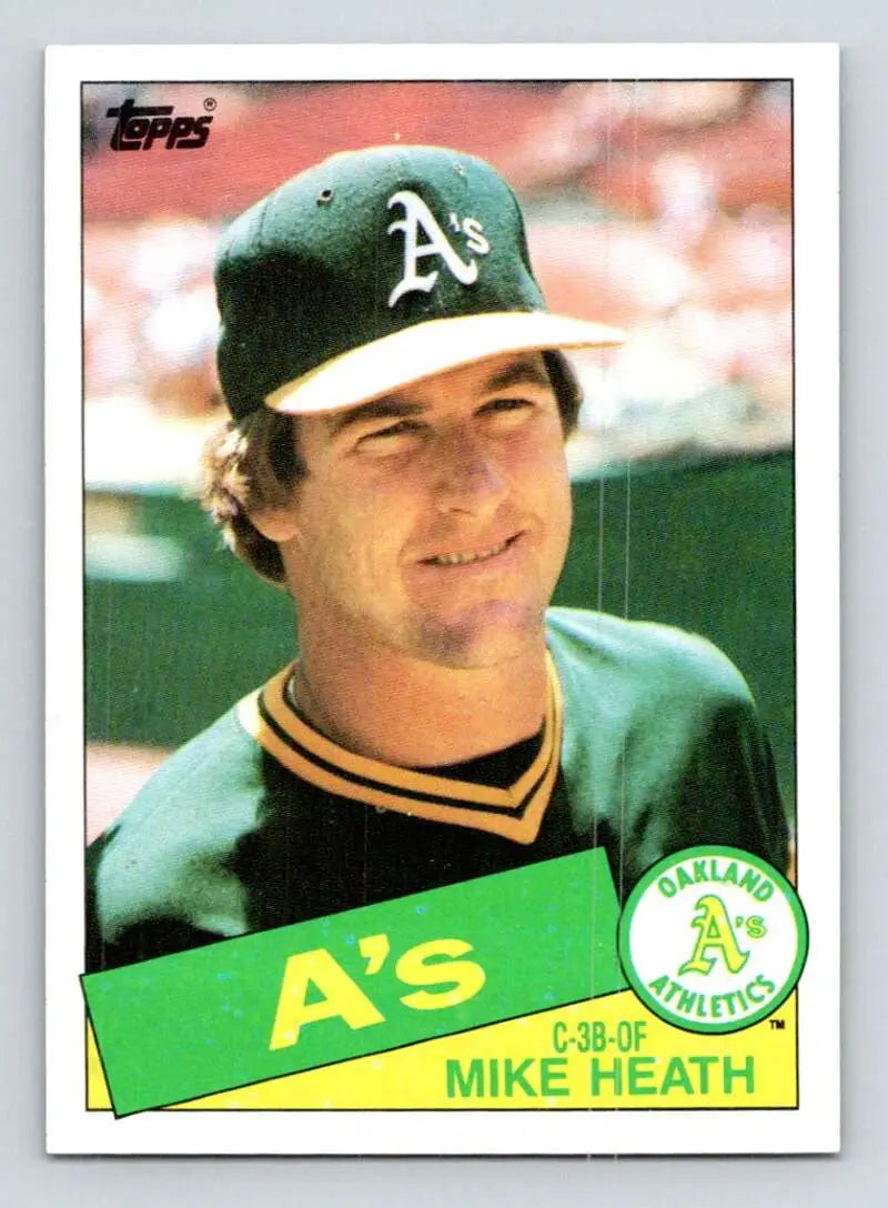 1985 Topps #662 Mike Heath EX Excellent Oakland Athletics Baseball Card - Baseball Card Single