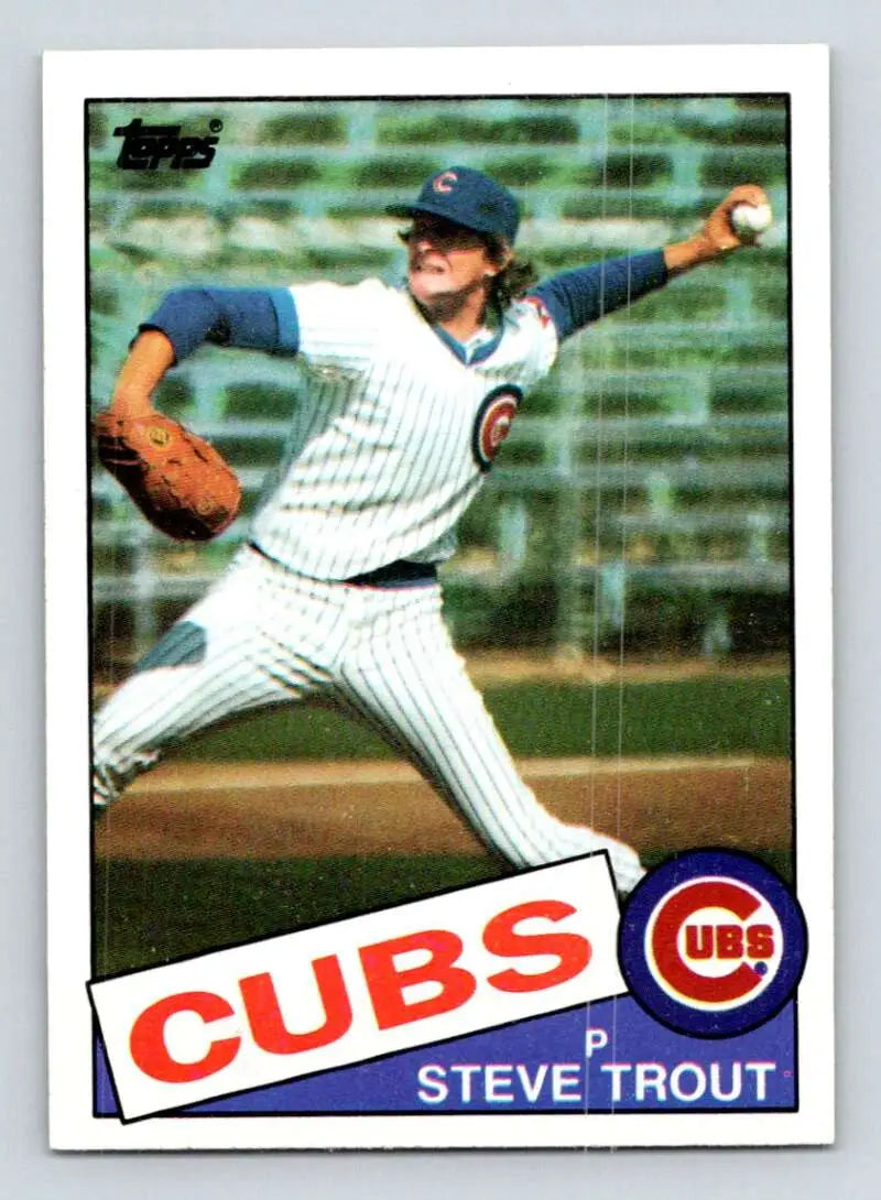 1985 Topps #668 Steve Trout EX Excellent Chicago Cubs Baseball Card - Baseball Card Single