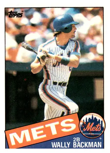 Wally Backman 1985 Topps #677 baseball card with original gloss Mets ID 44507