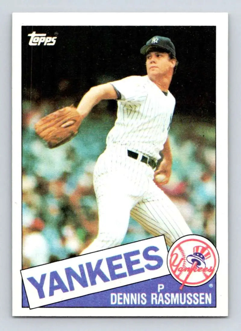 1985 Topps #691 Dennis Rasmussen EX Excellent New York Yankees Baseball Card - Baseball Card Single