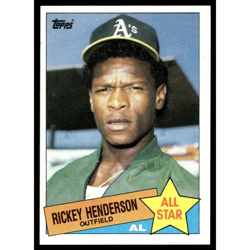 1985 Topps #706 Rickey Henderson NM-MT Oakland Athletics Baseball Card - Baseball Card Single