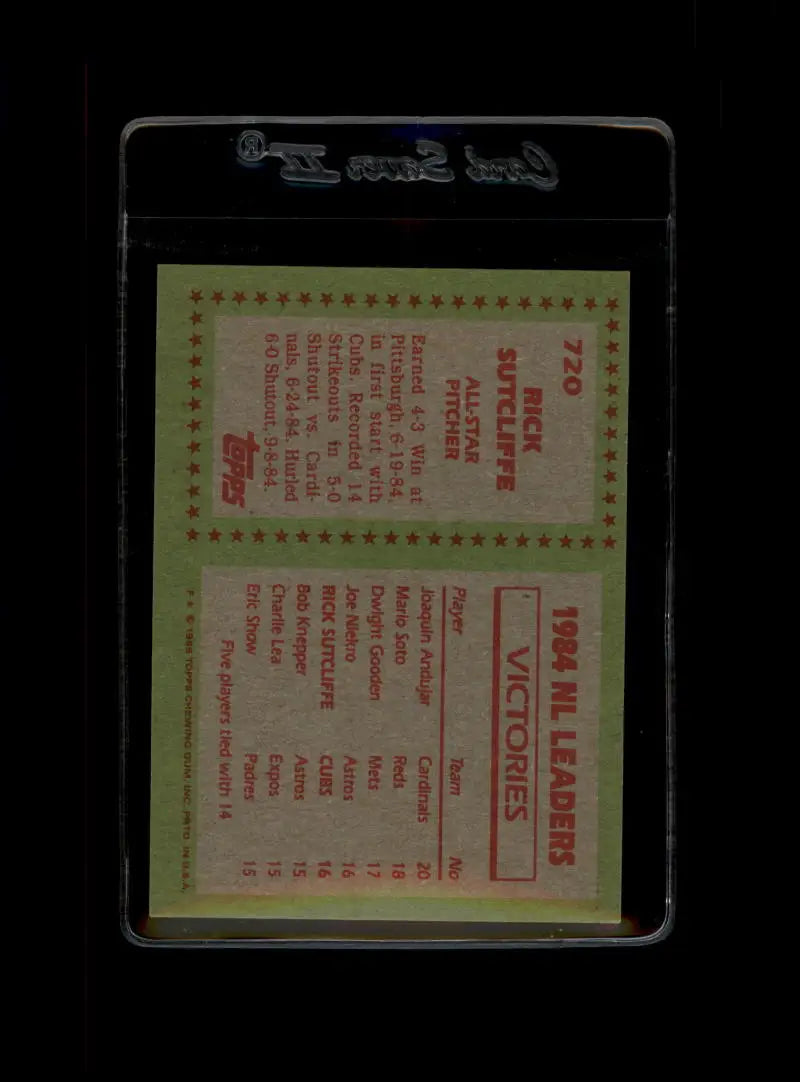 1985 Topps #720 Rick Sutcliffe EX Excellent Chicago Cubs Baseball Card - Baseball Card Single