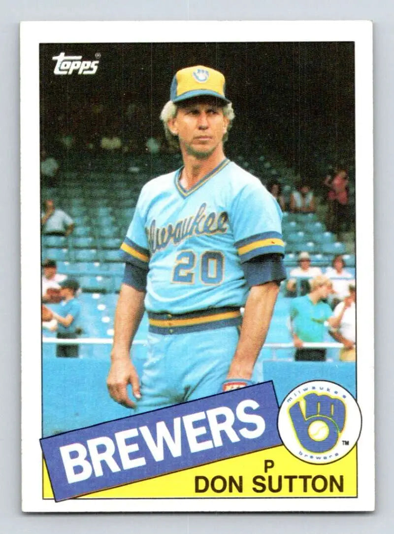 1985 Topps #729 Don Sutton EX Excellent Milwaukee Brewers Baseball Card - Baseball Card Single