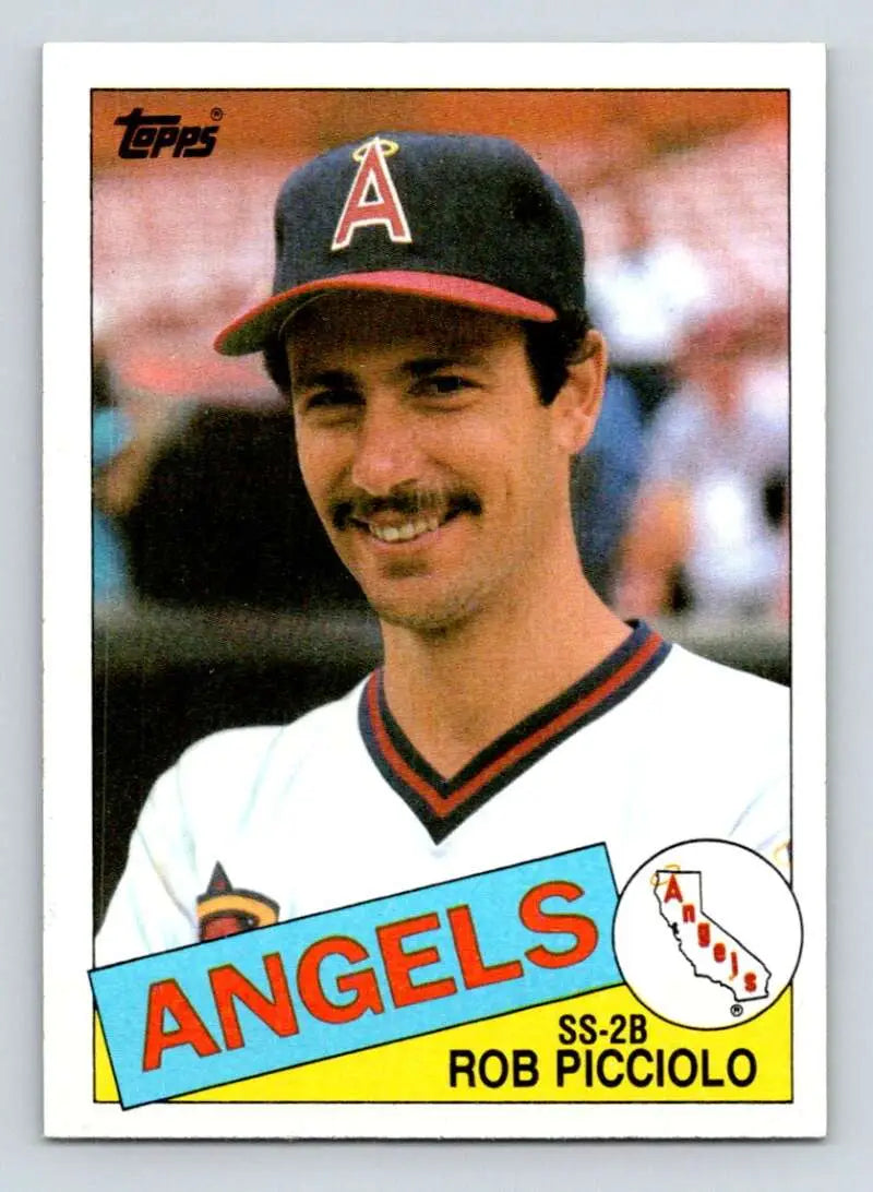 1985 Topps #756 Rob Picciolo EX Excellent California Angels Baseball Card - Baseball Card Single