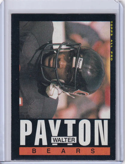1985 Topps Football #33 Walter Payton card showcasing Chicago Bears legend