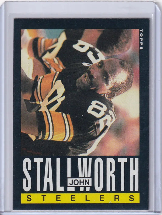 1985 Topps Football #363 John Stallworth card featuring Pittsburgh Steelers star