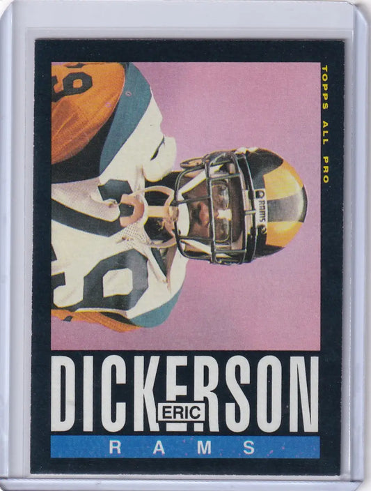 1985 Topps Football #79 Eric Dickerson card featuring Los Angeles Rams star player