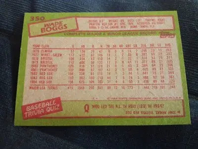 1985 Topps - Wade Boggs #350. Boston Red Sox. EX-NRMT - Baseball Card Single