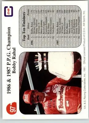 1986 & 1987 P.P.G. Champion Bobby Rahal - 1991 All World - #97 - Racing - Racing Card Single