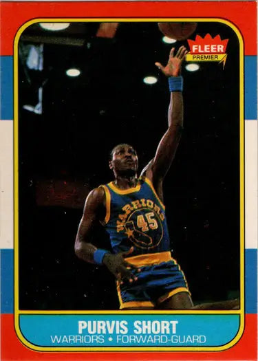 1986-87 Fleer Basketball Purvis Short base rookie card featuring player image