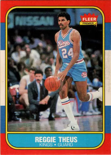 1986-87 Fleer Basketball Reggie Theus base rookie card for collectors