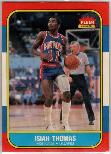1986-87 Fleer Basketball Isiah Thomas base rookie card for collectors