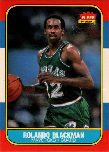 1986-87 Fleer Basketball Rolando Blackman base rookie card featuring player’s image