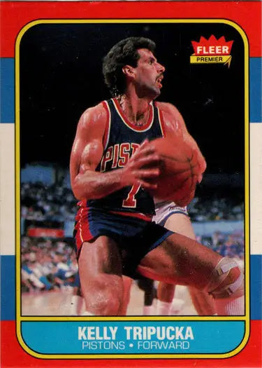 1986-87 Fleer Basketball Kelly Tripucka base rookie card for basketball card collectors