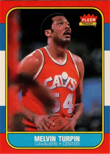 1986-87 Fleer Basketball Melvin Turpin base rookie card displaying rookie card beauty