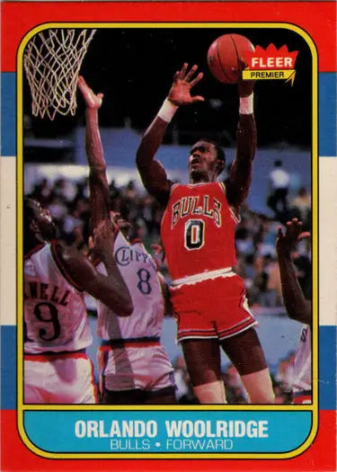 Orlando Woolridge 1986-87 Fleer basketball base rookie card with player image