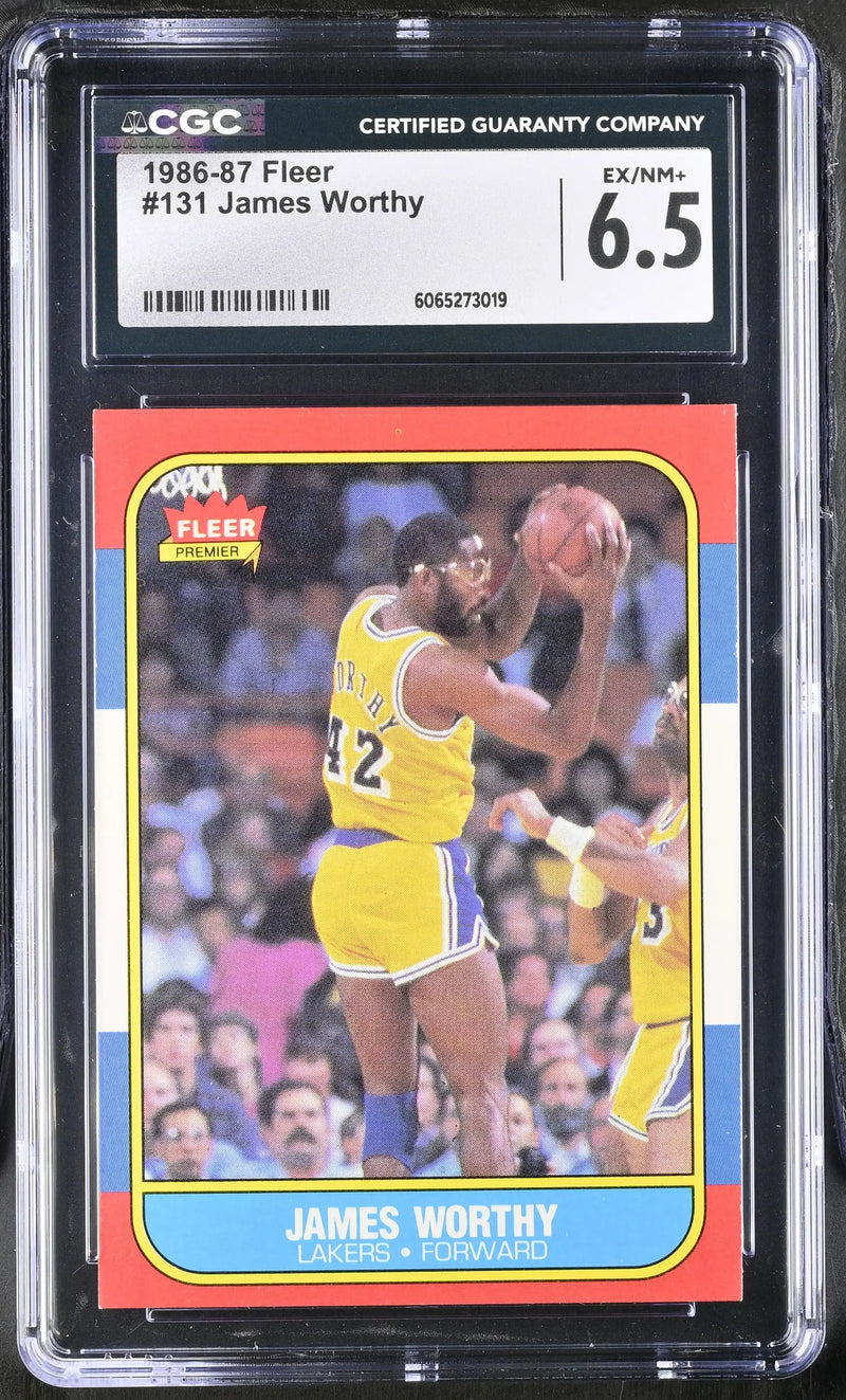 1986-87 Fleer Basketball #131 James Worthy CGC 6.5 EX/NM+ - Basketball Card Single