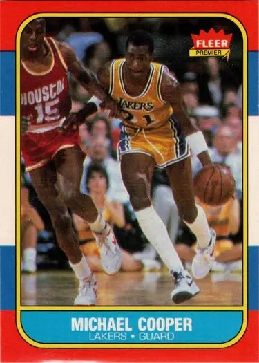 Michael Cooper basketball rookie card from 1986 Fleer base rookie card collection