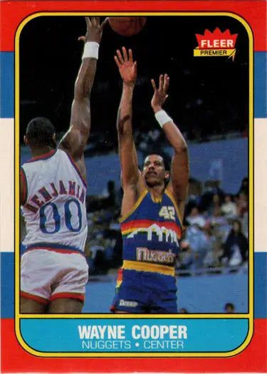 1986-87 Fleer Basketball Wayne Cooper base rookie card, classic NBA rookie card image