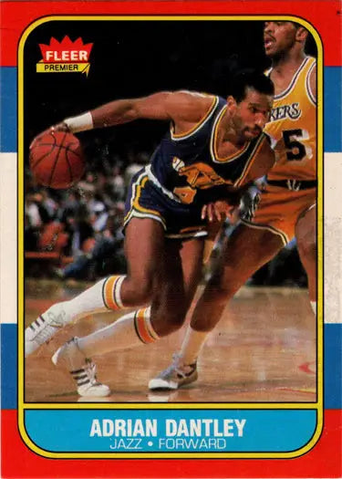 1986-87 Fleer Basketball Adrian Dantley rookie card, base rookie card image