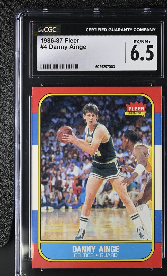 Graded Danny Ainge Fleer Basketball card from 1986-87 Fleer Basketball set