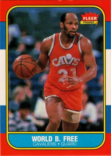 World B. Free 1986-87 Fleer Basketball base rookie card image