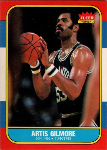 1986-87 Fleer Basketball Artis Gilmore base rookie card featuring vintage basketball collectible