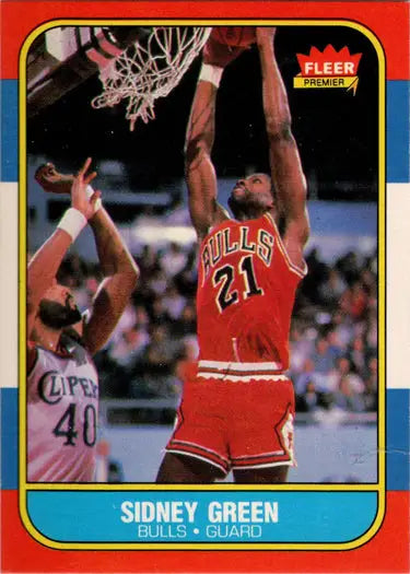 Sidney Green basketball card from 1986-87 Fleer, base rookie card collectible