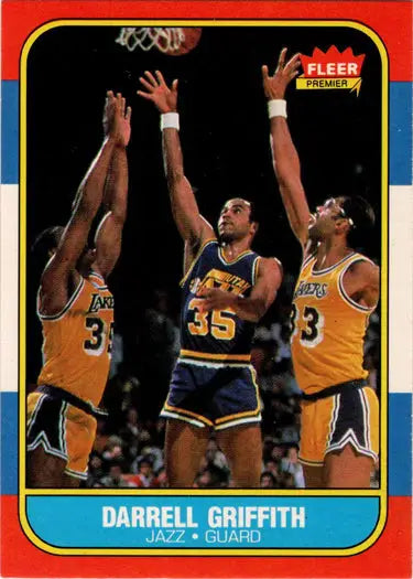 1986-87 Fleer Basketball Darrell Griffith rookie card, base rookie card featuring player
