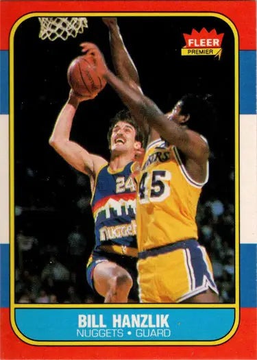 1986-87 Fleer Basketball Bill Hanzlik base rookie card featuring player image