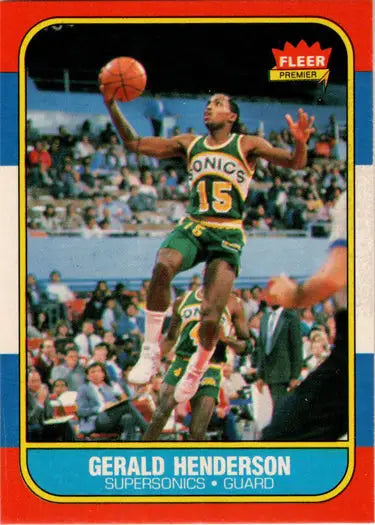 1986-87 Fleer Basketball Gerald Henderson rookie card featuring his base rookie card design