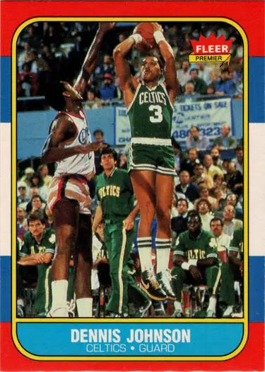 Dennis Johnson basketball rookie card from 1986-87 Fleer Basketball series